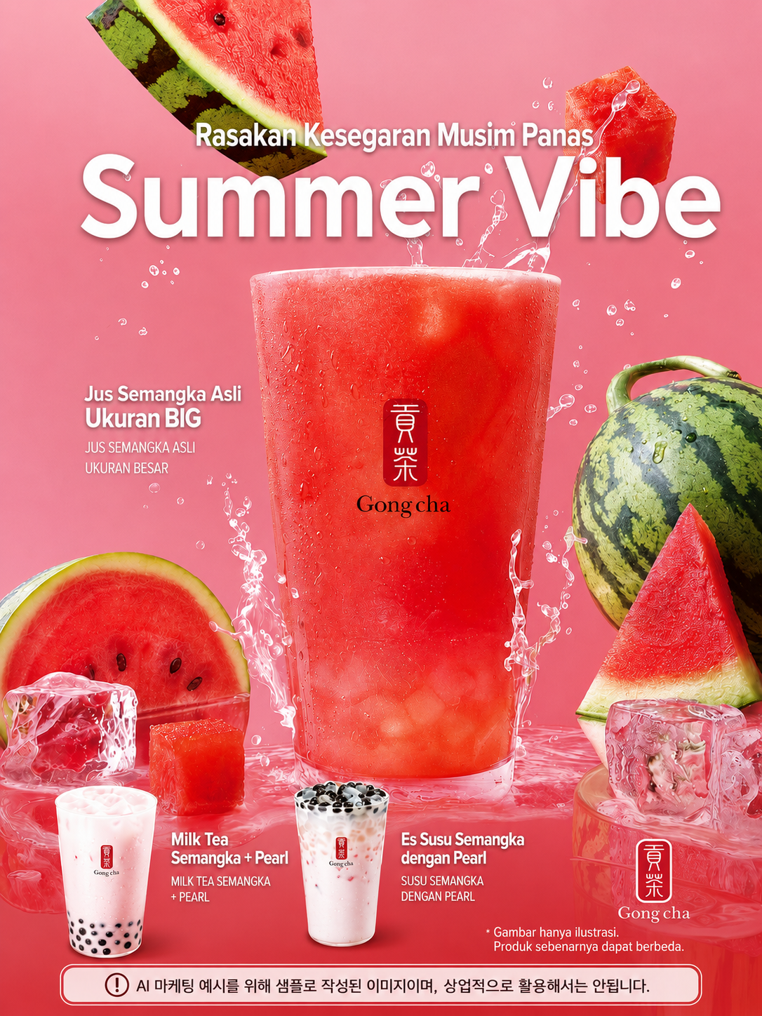 AI-generated summer campaign creative in Bahasa Indonesia
